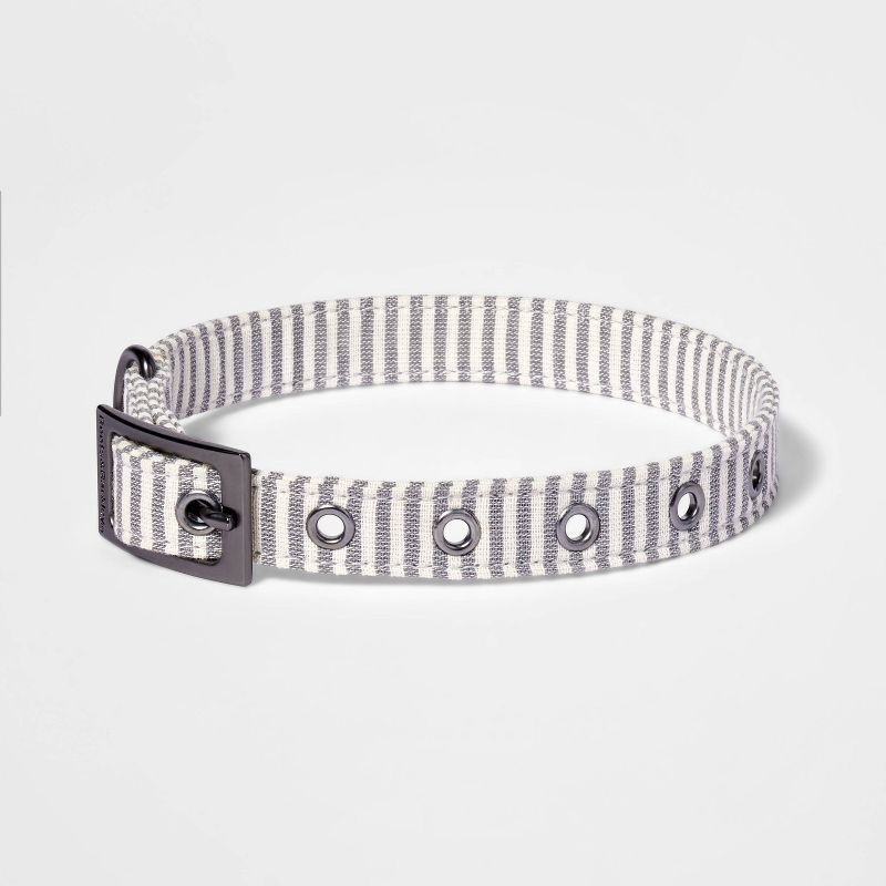 slide 2 of 3, Striped Fashion Dog Collar with Pin Buckle - M - Boots & Barkley™, 1 ct