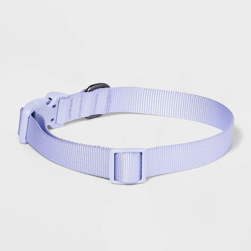slide 2 of 3, Basic Dog Adjustable Collar with Color Matching Buckle - L - Lilac - Boots & Barkley™, 1 ct
