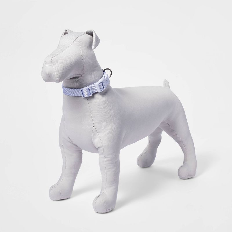 slide 3 of 3, Basic Dog Adjustable Collar with Color Matching Buckle - M - Lilac - Boots & Barkley™, 1 ct