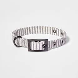 Striped Fashion Dog Collar with Pin Buckle - S - Boots & Barkley™: Cotton, Polyester, Small Size, All Ages