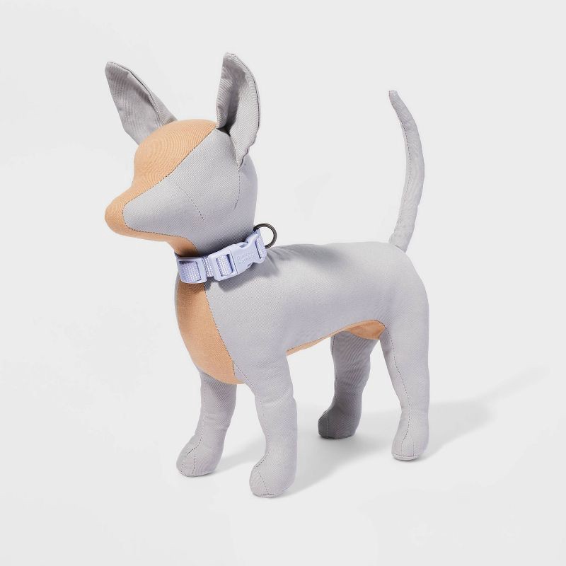 slide 3 of 3, Basic Dog Adjustable Collar with Color Matching Buckle - XS - Lilac - Boots & Barkley™, 1 ct