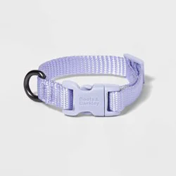 Basic Dog Adjustable Collar with Color Matching Buckle - XS - Lilac - Boots & Barkley™