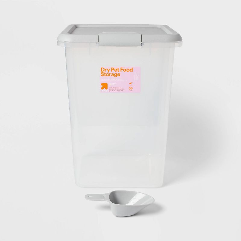 slide 1 of 4, Pet Food Storage Tub with Built-in Scoop - 35lbs - up&up™, 35 lb