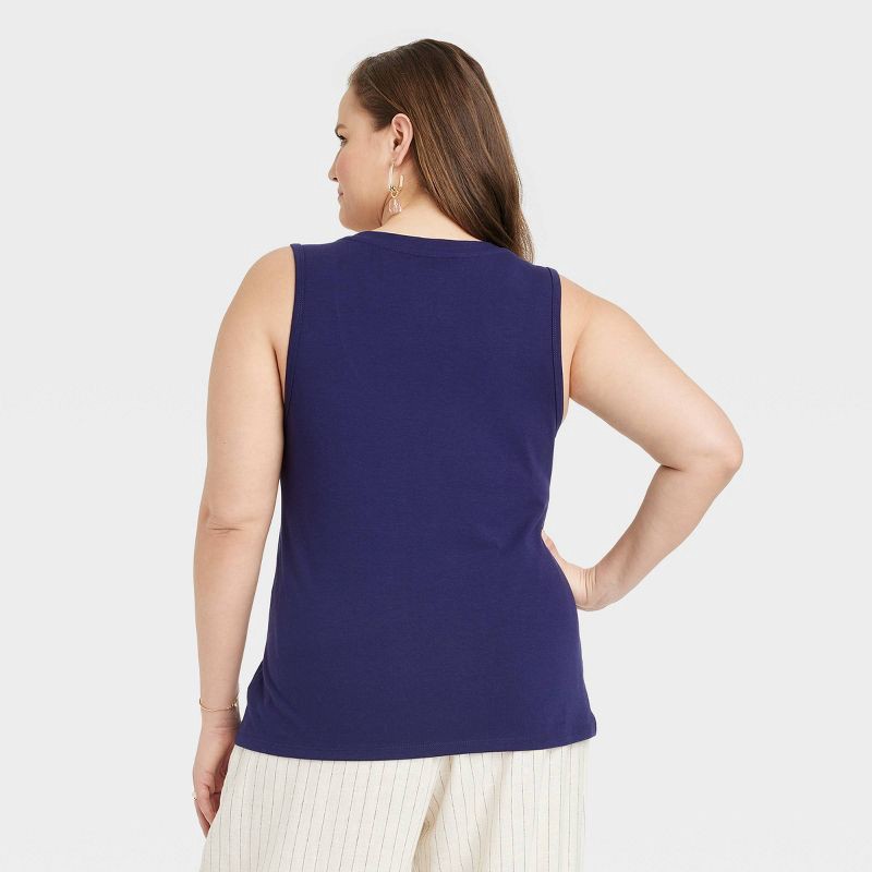 A New Day Women's Slim Fit Tank Top Navy Blue - Size XL
