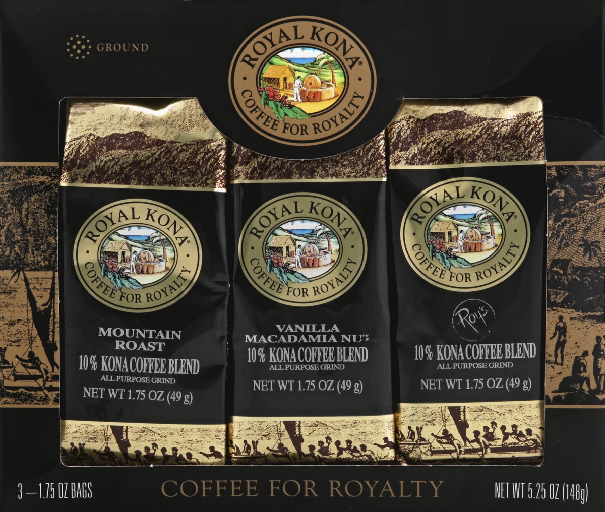 slide 7 of 8, Royal Kona Coffee Blend, 10% Kona, Ground, Assorted, 