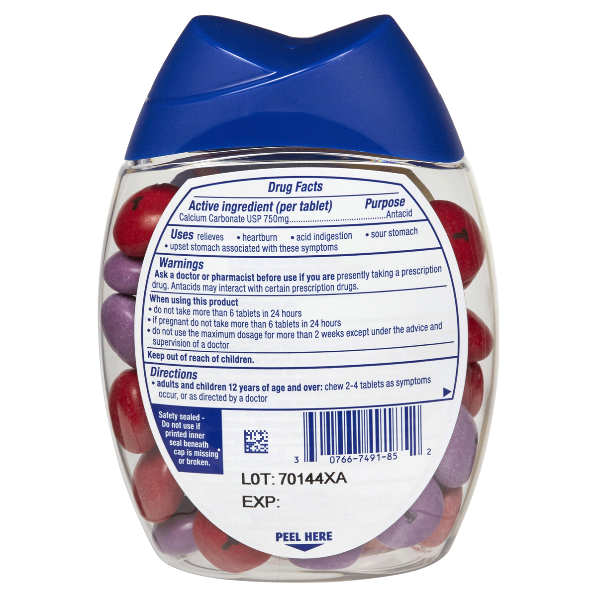 slide 3 of 6, Tums Chewy Bites Extra Strength Antacid Assorted Berry 60ct, 60 ct