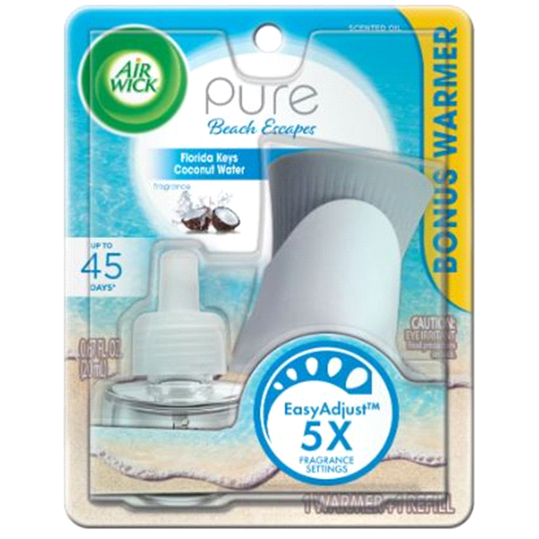 slide 1 of 1, Air Wick Scented Oil Starter Kit Pure Florida Keys Coconut Water, 1 ct