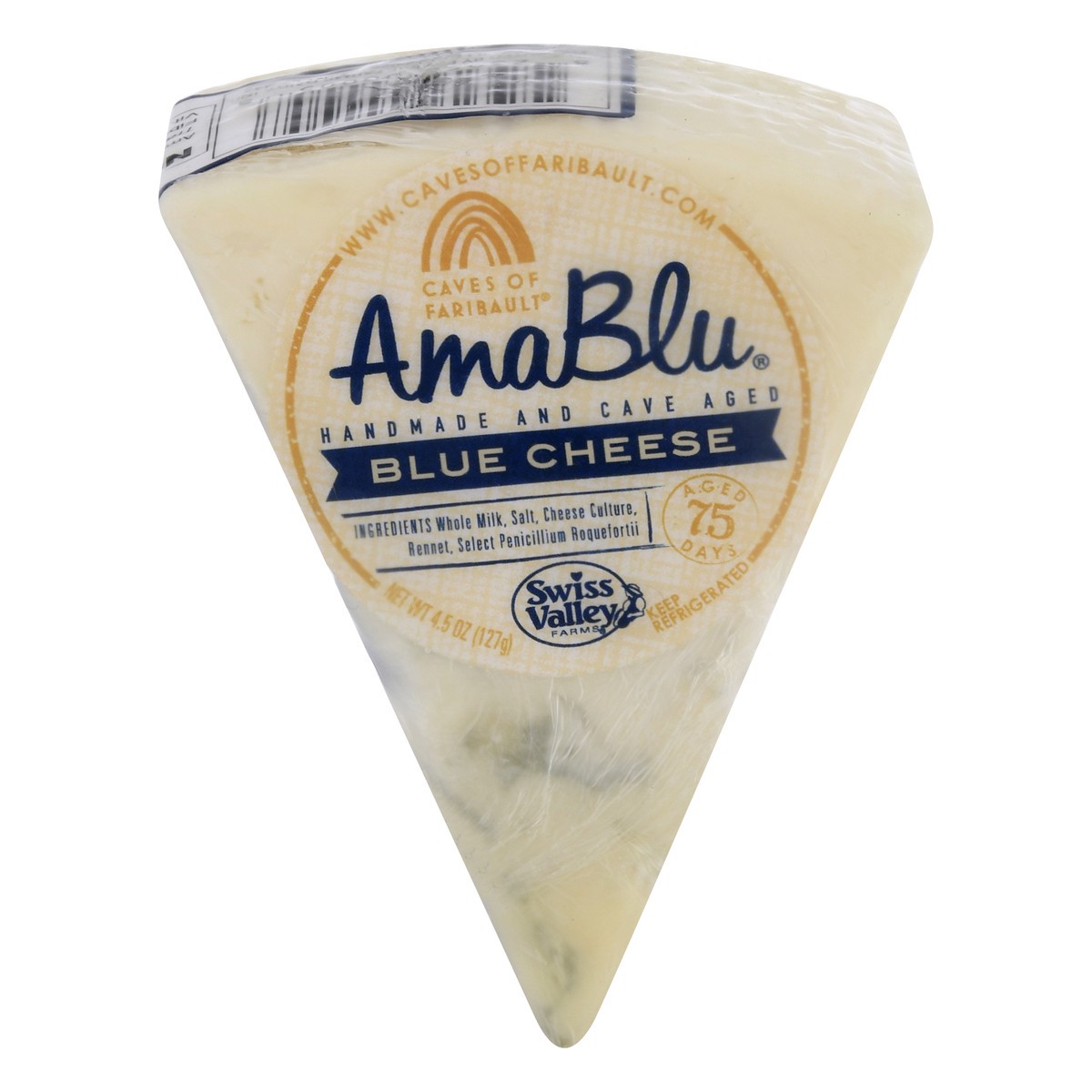 slide 3 of 12, Caves of Faribault Amablu Pre-Cut Blue Cheese Wax Wedge, 4.5 oz