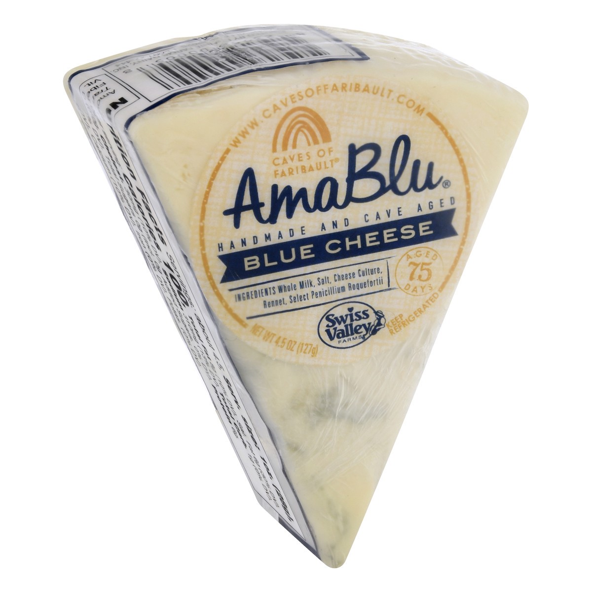 slide 5 of 12, Caves of Faribault Amablu Pre-Cut Blue Cheese Wax Wedge, 4.5 oz