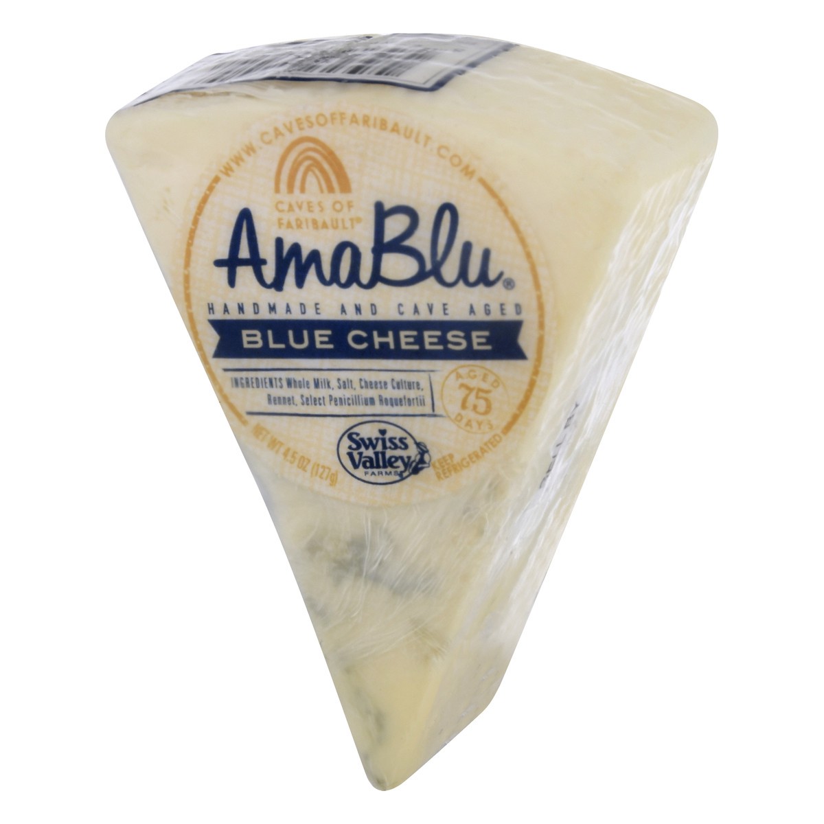 slide 10 of 12, Caves of Faribault Amablu Pre-Cut Blue Cheese Wax Wedge, 4.5 oz