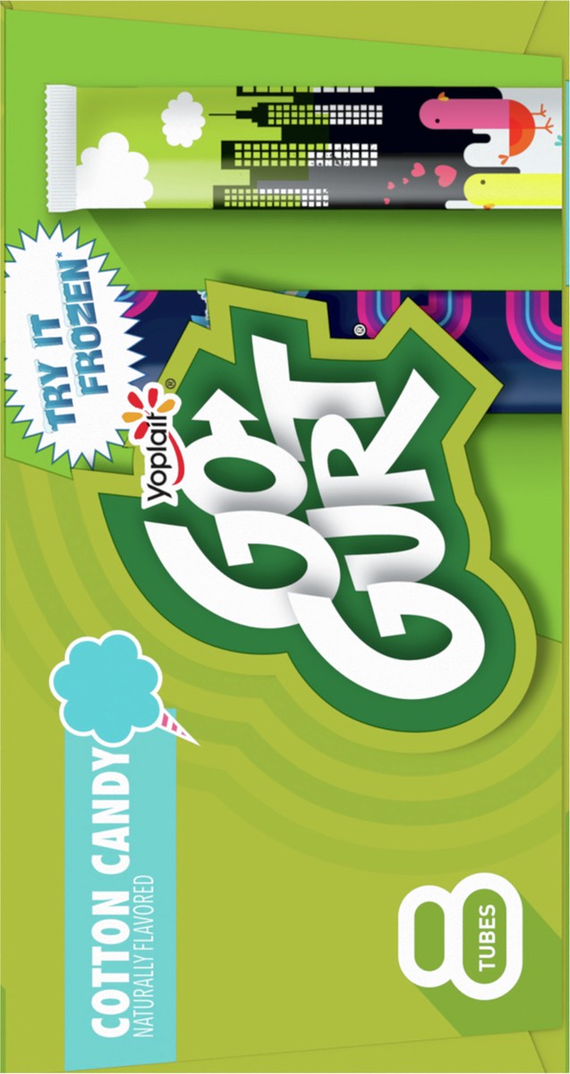 slide 5 of 11, Go-GURT Cotton Candy Kids Fat Free Yogurt, Gluten Free, 2 oz Yogurt Tubes (8 Count), 8 ct