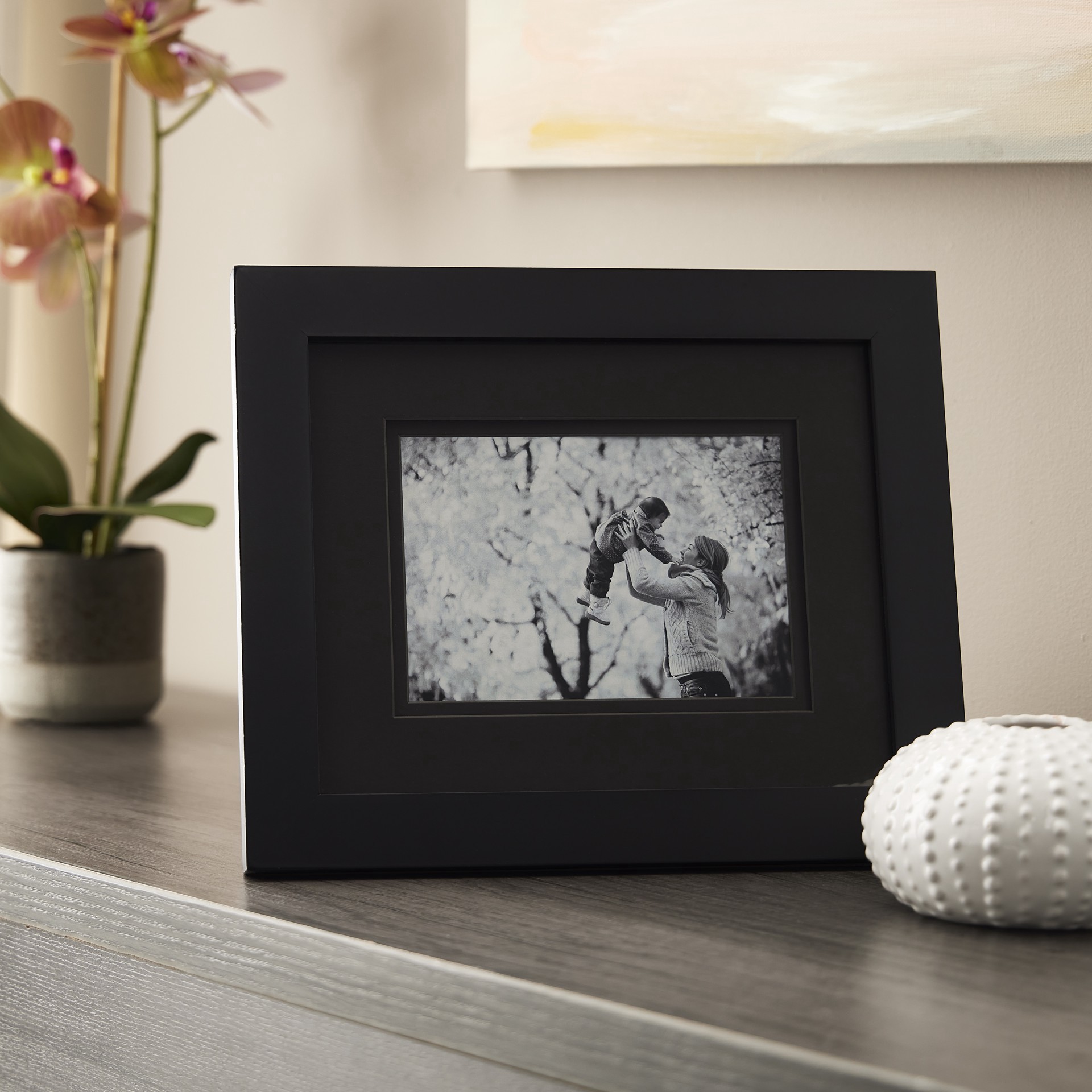 slide 2 of 2, Gallery Black Frame With Black Double Mat By Studio Decor, 5 in x 7 in mat