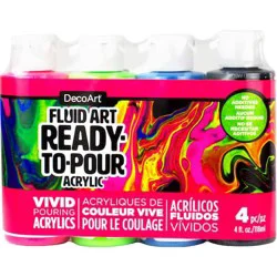 Deco Art FluidArt Neon Blast Pouring Paint Set