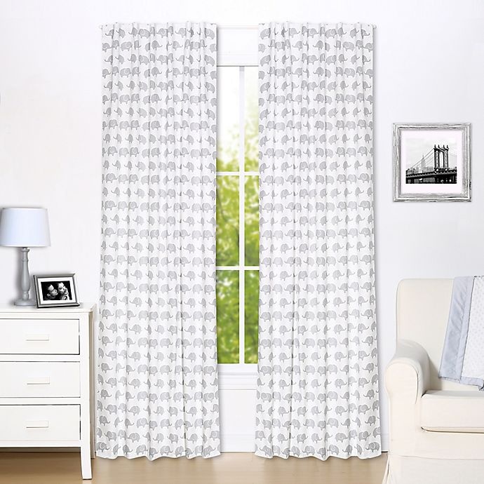 slide 1 of 2, The Peanutshell Elephant 84-Inch 100% Blackout Window Curtain Panels - Grey, 2 ct