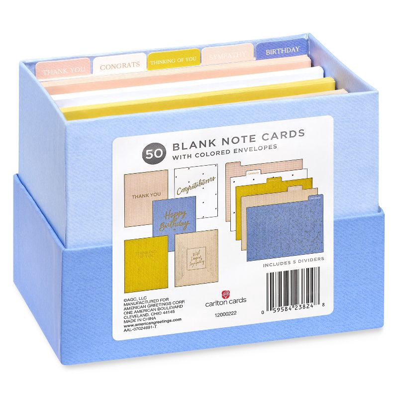 slide 6 of 6, American Greetings 50ct Bulk Birthday Cards with Envelopes Blue with Gold Script, 50 ct