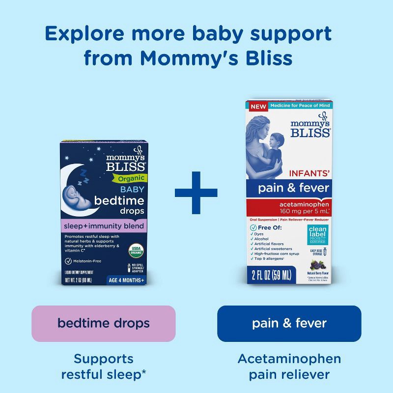 slide 8 of 9, Mommy's Bliss Organic Day & Night Baby Cough Syrup and Mucus Syrup Combo pack - 1.67 fl oz/2pk, 1.67 fl oz, 2 ct