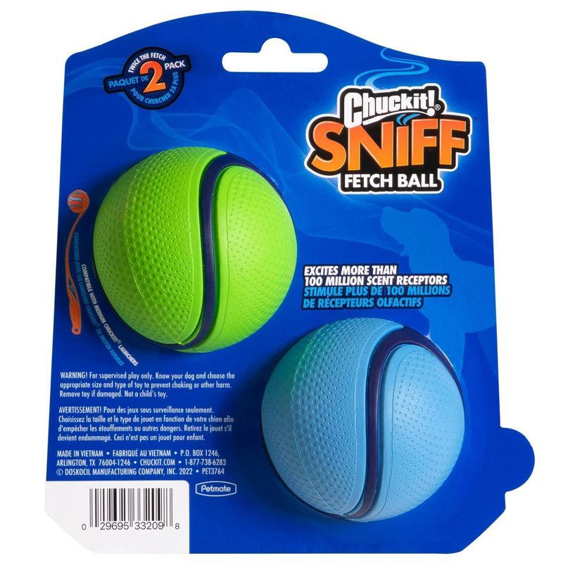 slide 2 of 5, Chuckit! Sniff Fetch Ball Dog Toy - 2pk, 2 ct