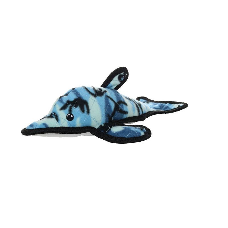 slide 2 of 6, Tuffy Ocean Creature Dolphin Dog Toy - Blue Camouflage, 1 ct