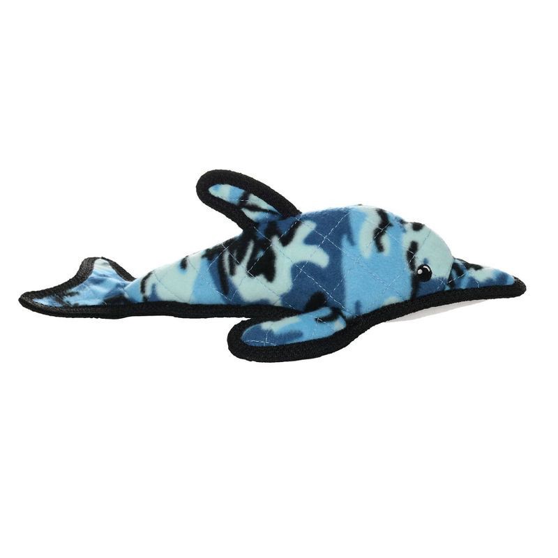 slide 4 of 6, Tuffy Ocean Creature Dolphin Dog Toy - Blue Camouflage, 1 ct