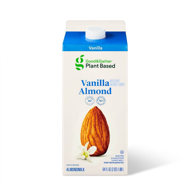 slide 1 of 4, Plant Based Vanilla Almond Milk - 0.5gal - Good & Gather™, 1/2 gal