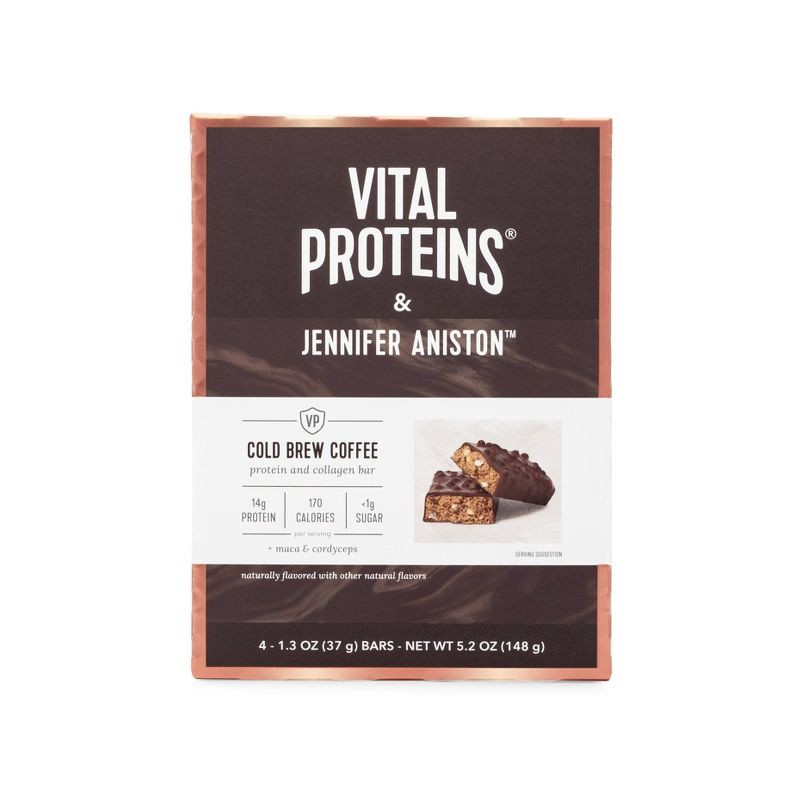 slide 1 of 3, Vital Proteins x Jennifer Aniston Collagen+Protein Bars - Cold Brew Coffee - 4ct, 4 ct