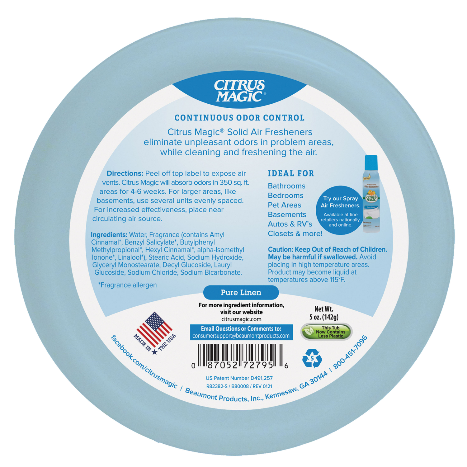 slide 2 of 6, Citrus Magic Linen Solid Air Freshener, 2 ct; 8 oz