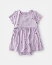 Carters Baby Girl Fairytale Short-Sleeve PurelySoft Bodysuit Dress - Purple Purple 18M