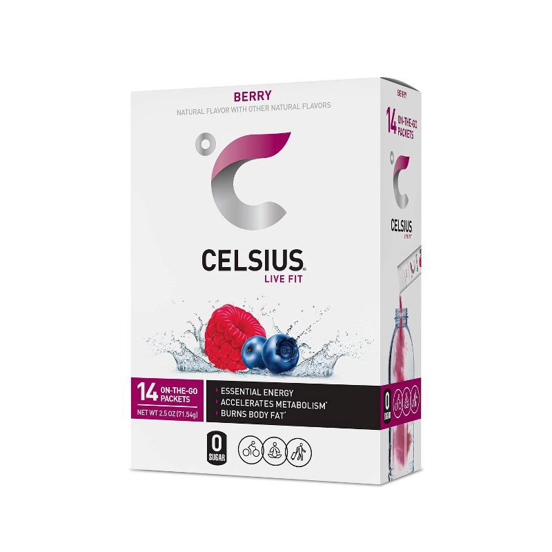 slide 1 of 6, Celsius Berry Powder Sticks - 14pk, 14 ct