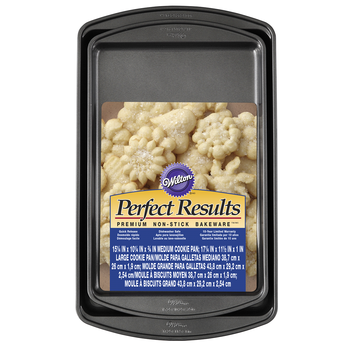 slide 1 of 21, Wilton Perfect Results Premium Non-Stick Bakeware Cookie Baking Sheets Set, 2 ct