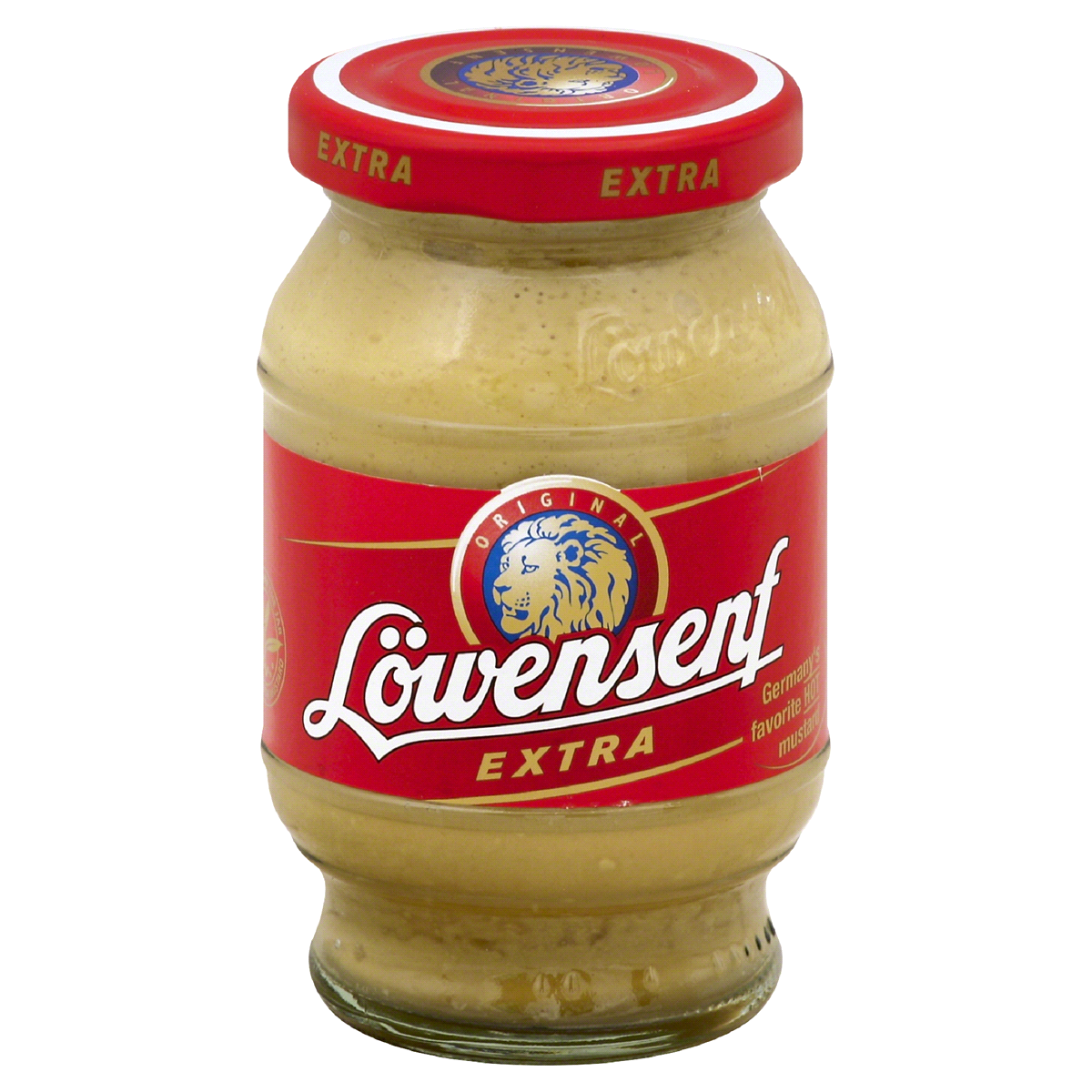 slide 1 of 1, Lowensenf Extra Hot German Mustard, 9.3 oz