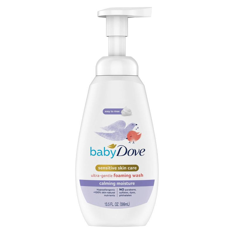 slide 2 of 4, Baby Dove Calming Moisture Foaming Bath Wash - 13.5 fl oz, 13.5 fl oz