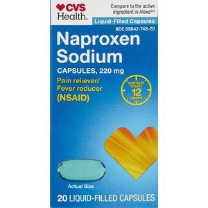 slide 1 of 1, CVS Health Naproxen Sodium 220 Mg Liquidid-Filled Capsules, 20 Ct, 1 ct