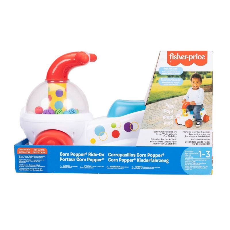 slide 2 of 8, Fisher-Price Classic Corn Popper Ride-On with Interactive Play, 1 ct