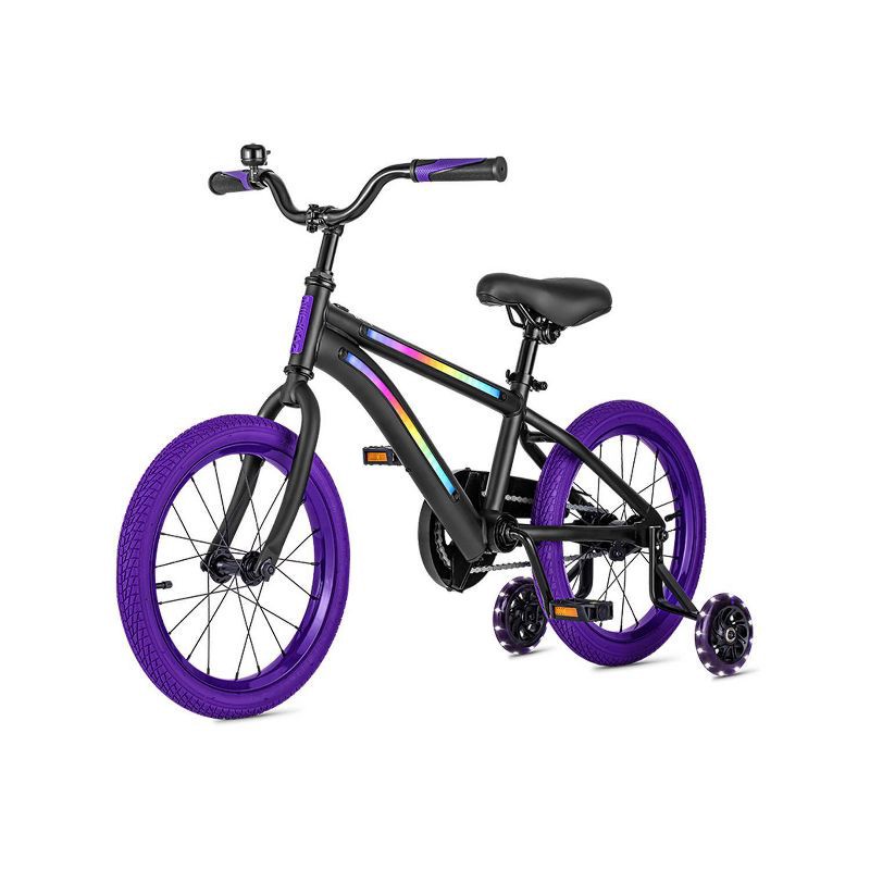slide 3 of 11, Jetson Light Rider 16" Kids' Light Up Bike - Black/Purple: Adjustable Handlebar & Seat, 1 ct