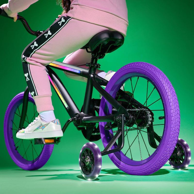 slide 4 of 11, Jetson Light Rider 16" Kids' Light Up Bike - Black/Purple: Adjustable Handlebar & Seat, 1 ct