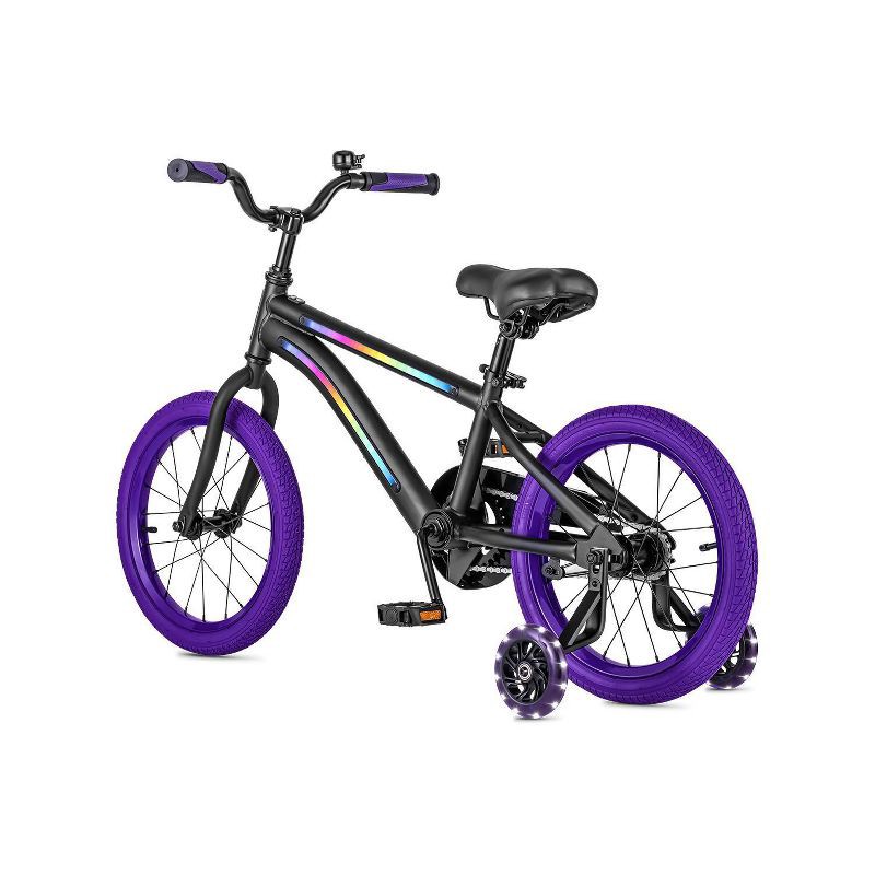 slide 5 of 11, Jetson Light Rider 16" Kids' Light Up Bike - Black/Purple: Adjustable Handlebar & Seat, 1 ct