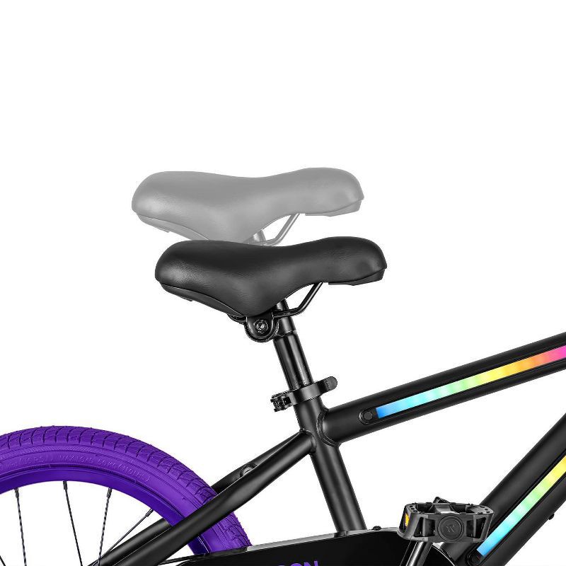 slide 8 of 11, Jetson Light Rider 16" Kids' Light Up Bike - Black/Purple: Adjustable Handlebar & Seat, 1 ct