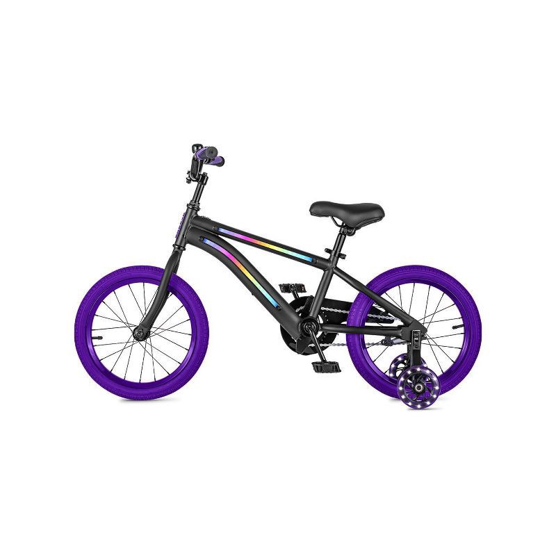 slide 9 of 11, Jetson Light Rider 16" Kids' Light Up Bike - Black/Purple: Adjustable Handlebar & Seat, 1 ct