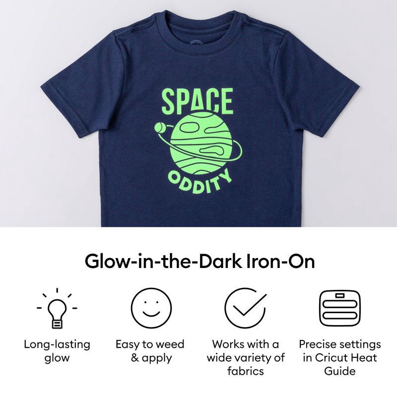 slide 2 of 7, Cricut Glow in The Dark 12"X24" Iron-On Vinyl White, 1 ct