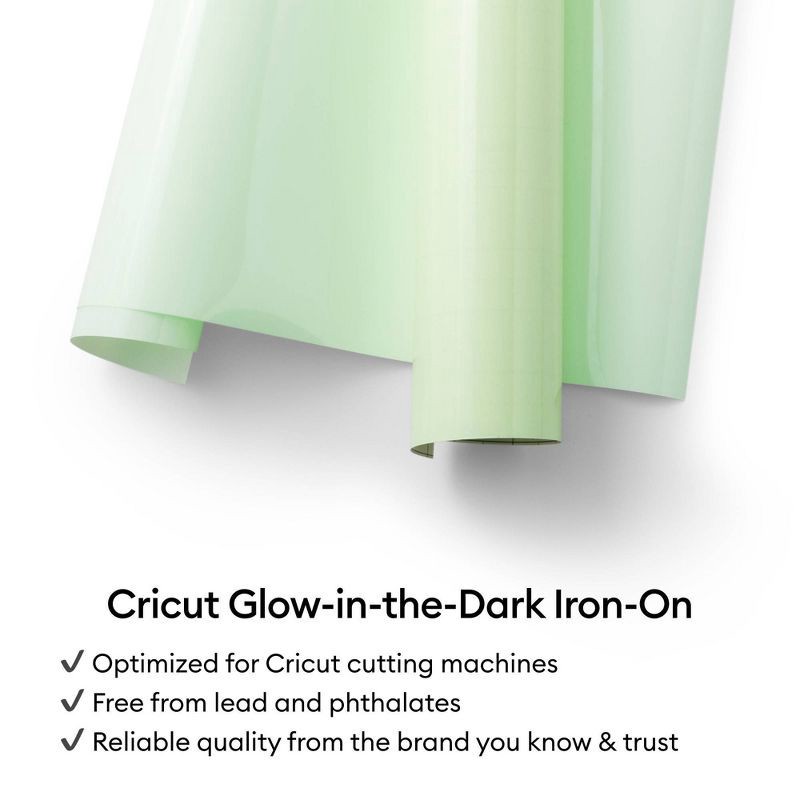 slide 7 of 7, Cricut Glow in The Dark 12"X24" Iron-On Vinyl White, 1 ct