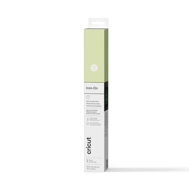 slide 1 of 7, Cricut Glow in The Dark 12"X24" Iron-On Vinyl White, 1 ct