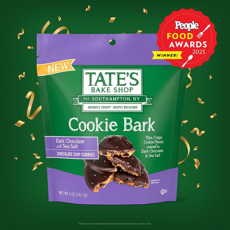 slide 2 of 12, Tate's Bake Shop Cookie Bark Dark Chocolate with Sea Salt - 5oz, 5 oz