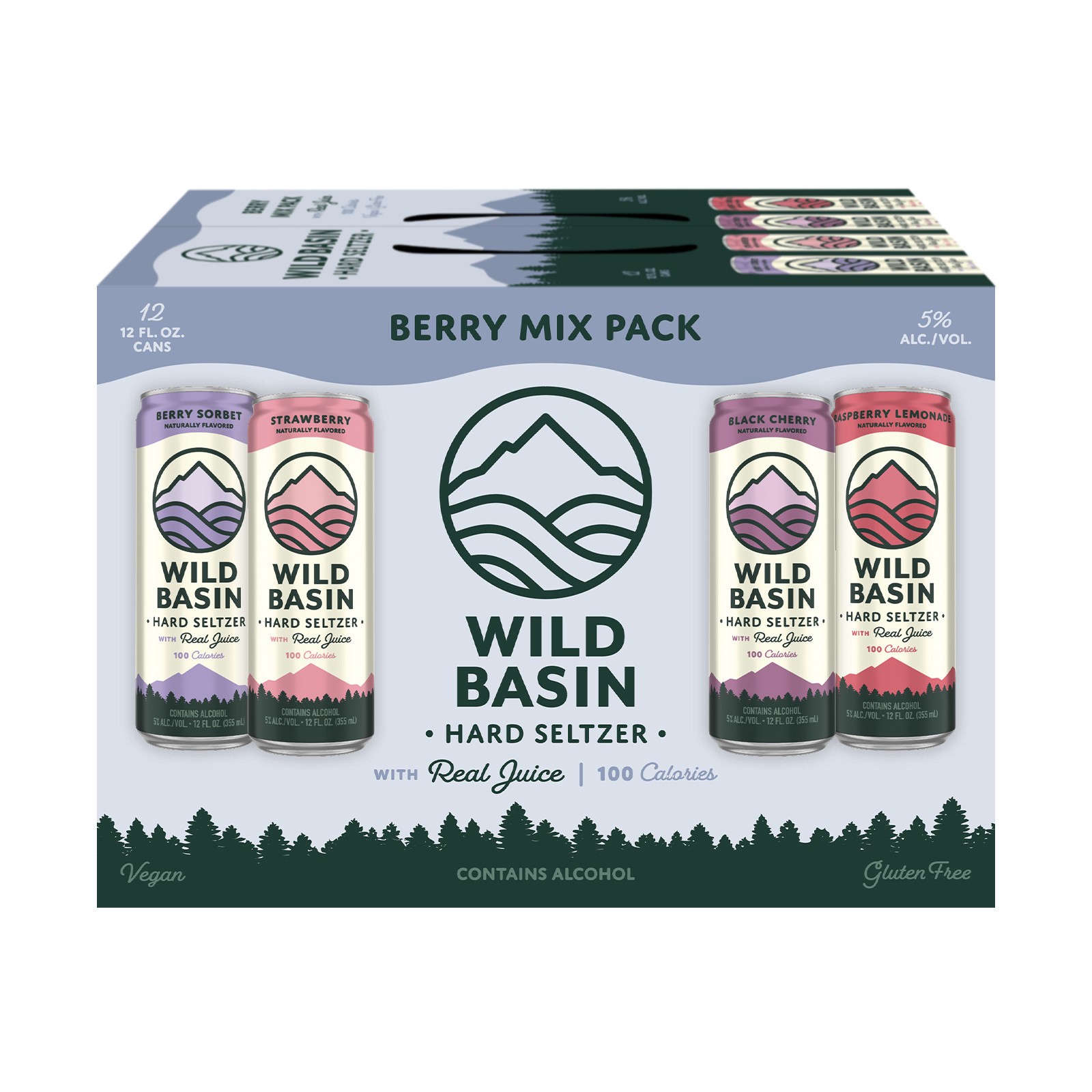 slide 5 of 10, Wild Basin Hard Seltzer Berry Mix Pack 12 Pack 12 fl oz Can, 12 ct; 12 fl oz