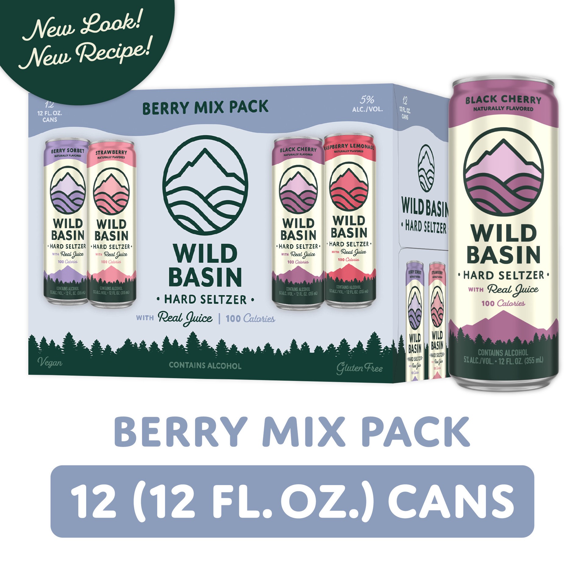 slide 4 of 10, Wild Basin Hard Seltzer Berry Mix Pack 12 Pack 12 fl oz Can, 12 ct; 12 fl oz