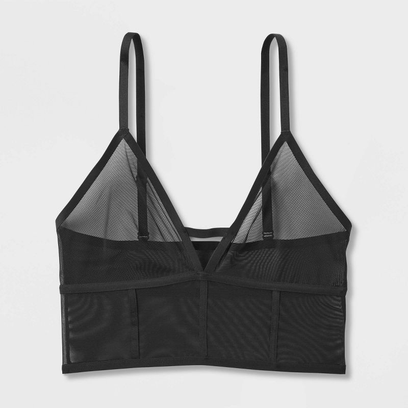 slide 6 of 7, Women's Mesh Longline Bralette - Auden™ Black XL, 1 ct