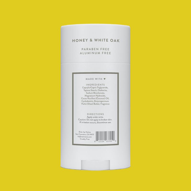 slide 8 of 9, Native Solid Deodorant for Men & Women - Honey & White Oak - Aluminum-Free 2.65oz, 2.65 oz