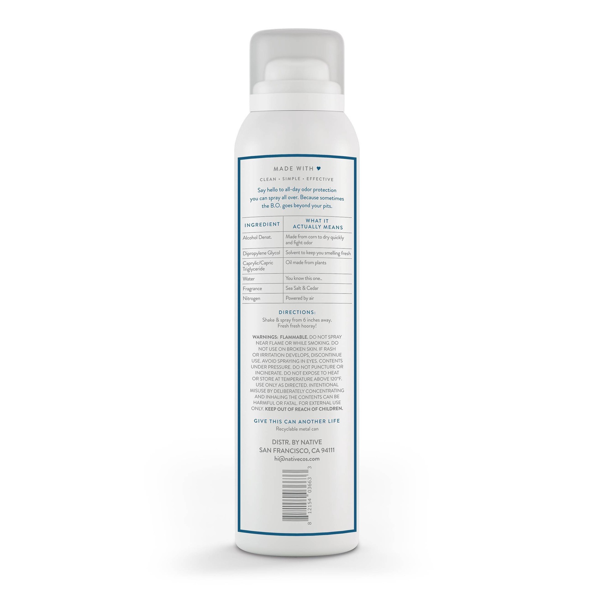 Native Sea Salt & Cedar Deodorant Spray 3.5oz 3.5 oz Shipt