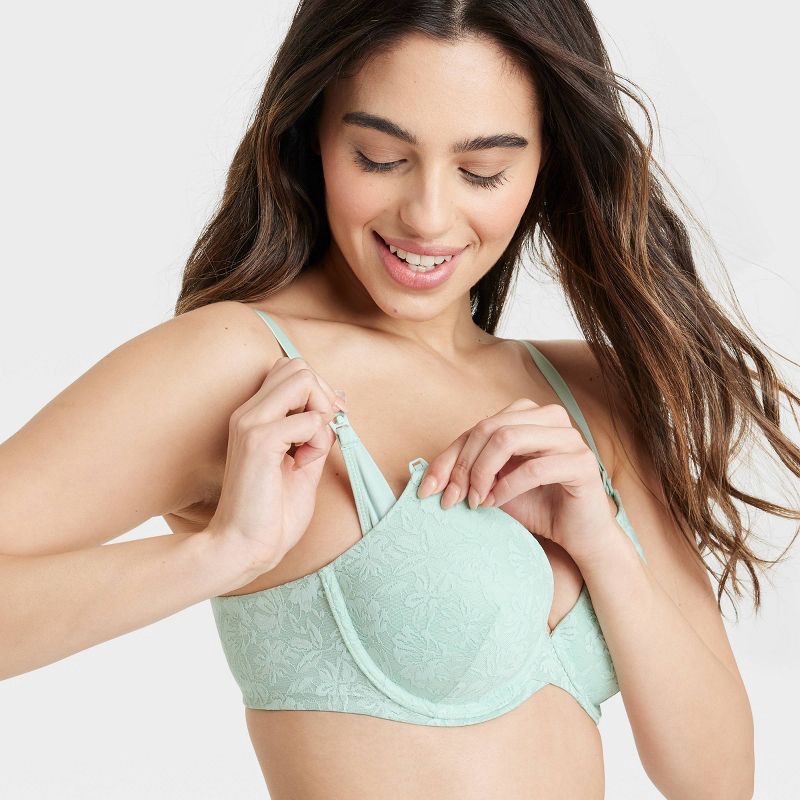 Women's Nursing Lace T-Shirt Bra - Auden™ Green 36B