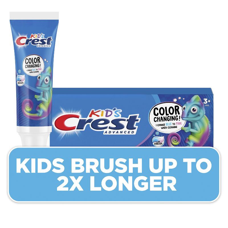 slide 1 of 9, Crest Advanced Kid's Fluoride Toothpaste - Bubblegum Flavor, 1 ct