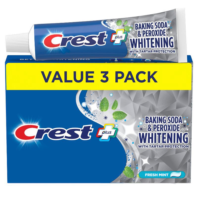 slide 1 of 6, Crest Cavity & Tartar Protection Toothpaste, Baking Soda & Peroxide - 5.7oz/3pk, 5.7 oz, 3 ct